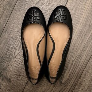 Tory Burch Black Leather Flats